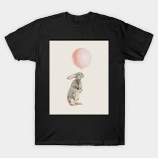 Cute rabbit and pink balloon T-Shirt